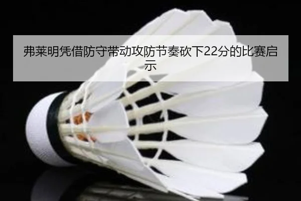 弗莱明凭借防守带动攻防节奏砍下22分的比赛启示